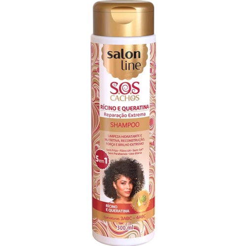 Shampoo Salon Line S.O.S Cachos Rícino e Queratina 300ml