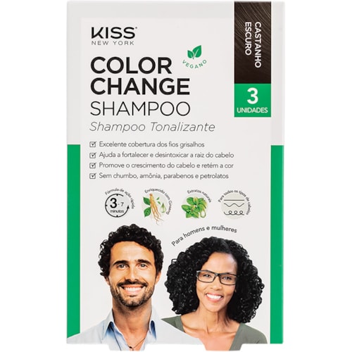 Shampoo Tonalizante Kiss Castanho Escuro 90ml
