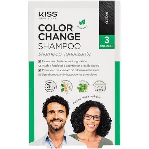 Shampoo Tonalizante Kiss Preto 90ml