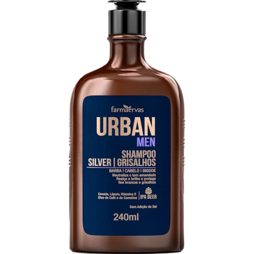 Shampoo Urban Men Grisalhos Farmaervas 240ml