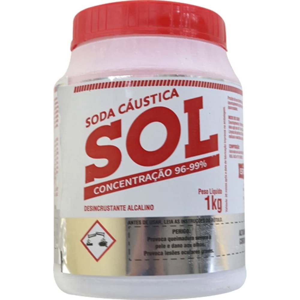 Soda Cáustica Sol Concentração 96%-99% 1Kg - Destro