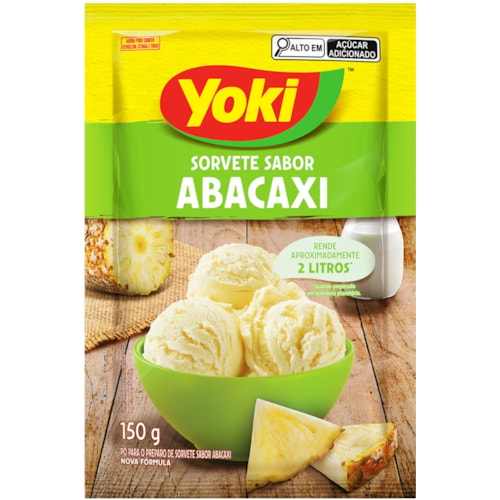 Sorvete em Pó Sabor Abacaxi Yoki 150g