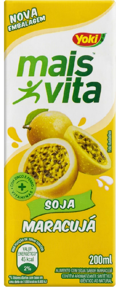 Suco à Base de Soja Yoki Mais Vita Maracujá 200ml - Destro