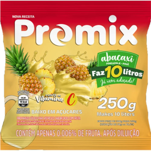 Suco Em Pó Promix Sabor Abacaxi Rende 10L 250g