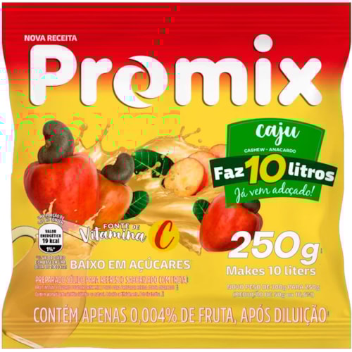 Suco em Pó Promix Sabor Caju 10L 250g