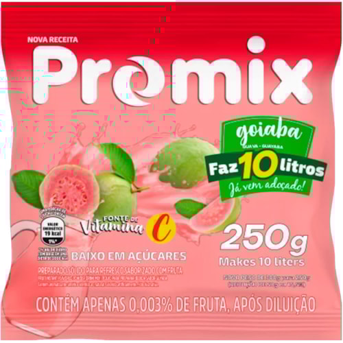 Suco em Pó Promix Sabor Goiaba 10L 250g