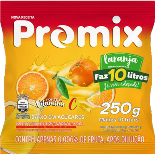 Suco Em Pó Promix Sabor Laranja Rende 10L 250g