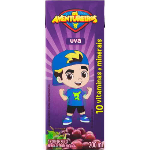 Suco Os Aventureiros Uva 200ml
