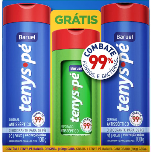 Talco para os Pés Tenys Pé Baruel Original 2x100g