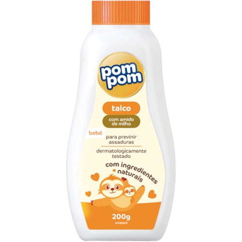 Talco Pompom Com Amido de Milho 200g