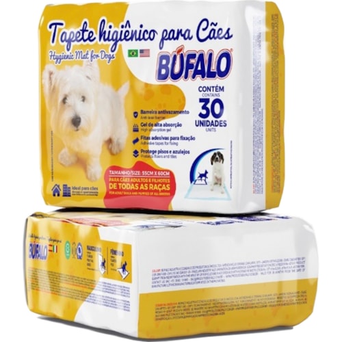 Tapete Higiênico Búfalo Para Pets 60x55cm 30Un