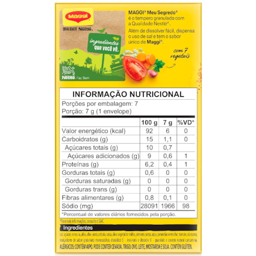 Tempero Maggi Meu Segredo 7 Vegetais 49g