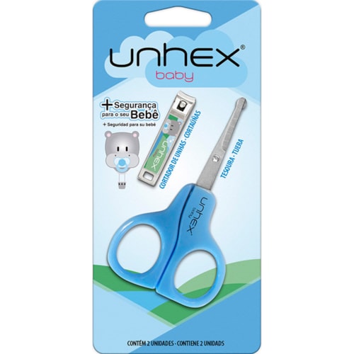 Tesoura Cortador Unhas Unhex Baby, Azul