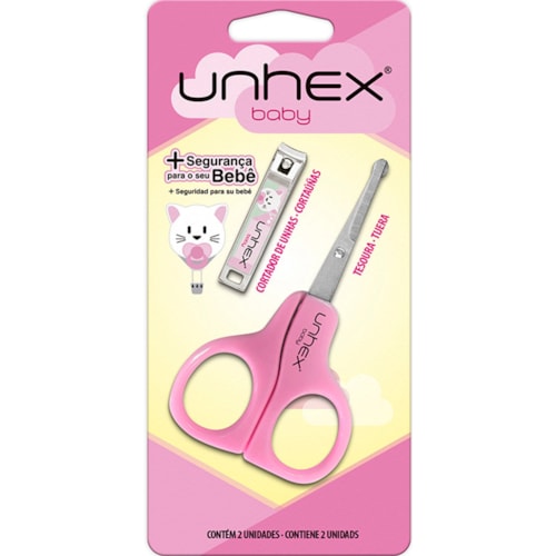 Tesoura Cortador Unhas Unhex Baby Rosa