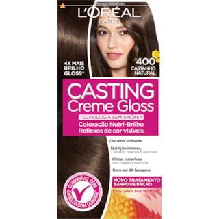 Tinta de Cabelos Casting Creme Gloss Castanho Natural 400