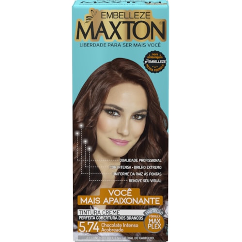 Tinta de Cabelos Maxton Chocolate Acobreado 5.74 - Destro