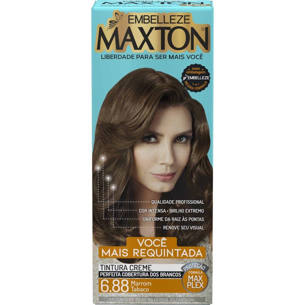 Tinta de Cabelos Maxton Marrom Tabaco 6.88 - Destro