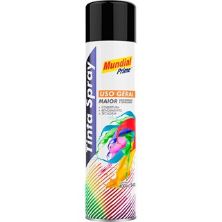 Tinta Spray Mundial Prime Preto Fosco 400ml