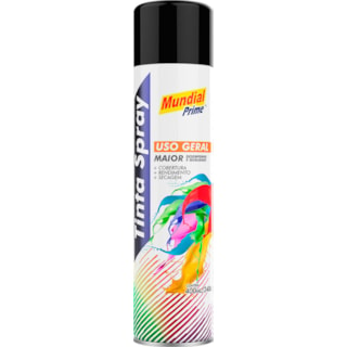 Tinta Spray Mundial Prime Preto Fosco 400ml