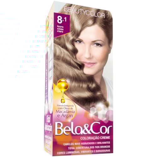Tintura Bela&Cor Louro Cinza Claro 8.1
