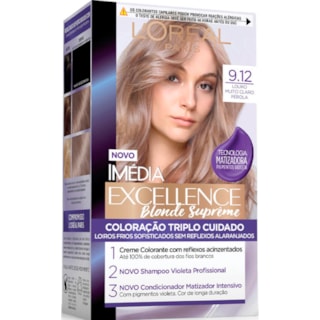 Tintura Imedia Excellence Blonde Supreme Louro Muito Claro Pérola 9.12