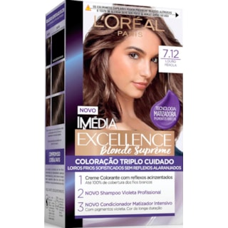 Tintura Imedia Excellence Blonde Supreme Louro Perolado 7.12