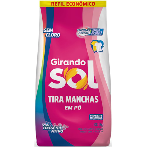 Tira Manchas Girando Sol Sem Cloro Sachet 800g