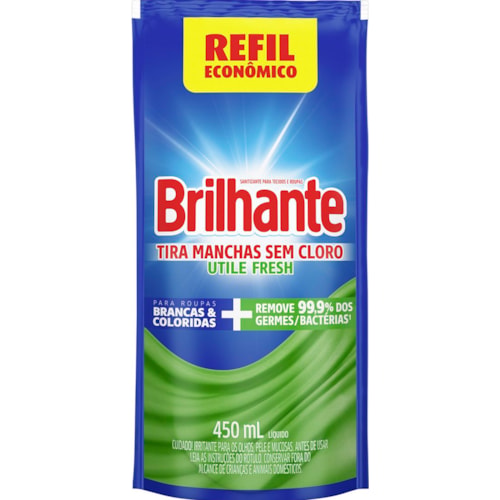 Tira Manchas Líquido Brilhante Fresh Utile Refil 450ml