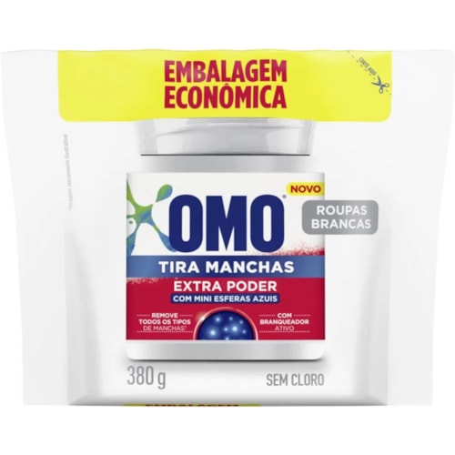 Tira Manchas Omo Alvejante em Pó Roupas Brancas Refil 380g