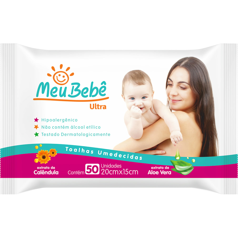 Toalhas Umedecida Meu Bebê Ultra 50 Unidades - Destro