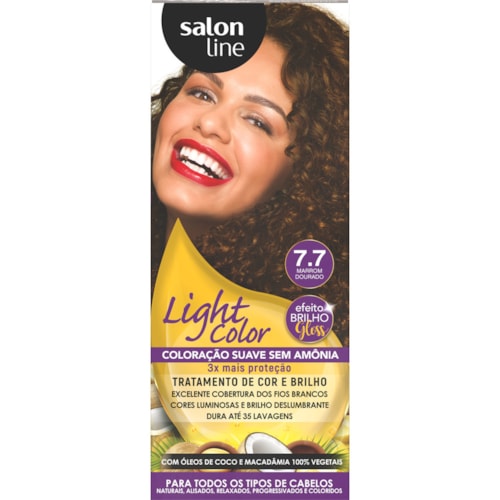 Tonalizante Salon Line Light Color 7.7Marrom Dourado 100ml