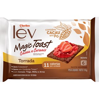 Torrada Lev Magic Toast Cacau e Cereais 110g