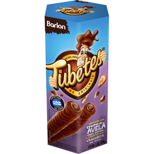 Tubetes Wafer Barion Recheado com Creme de Avelã 50g