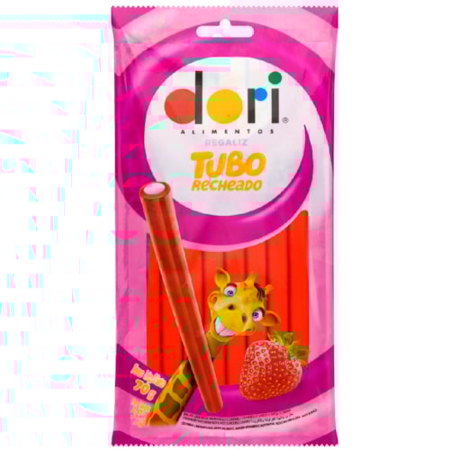 Tubo Recheado Dori Morango 70g