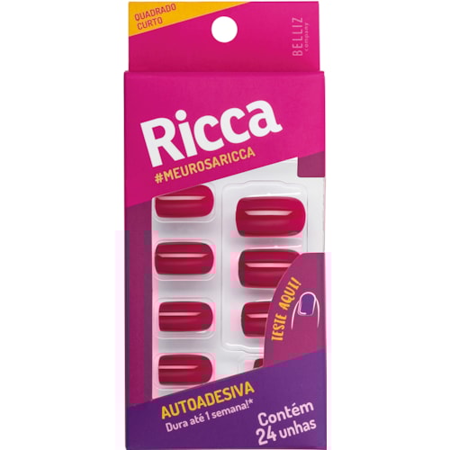 Unhas Postiças Ricca Rosa Sexy 1849