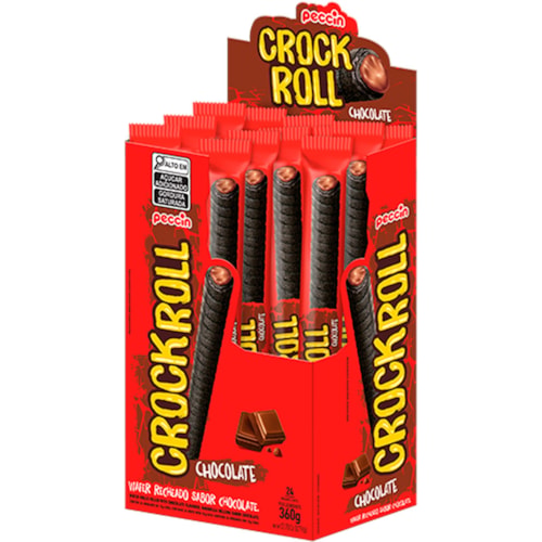 Wafer Crock Roll Trento Sabor Chocolate 15g