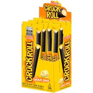 Wafer Crock Roll Trento Sabor Chocolate Branco 15g