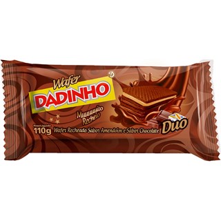 Wafer Dadinho Recheio Sabor Amendoim e Chocolate 110g
