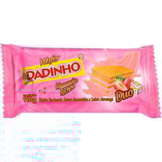 Wafer Dadinho Recheio Sabor Amendoim e Morango 110g