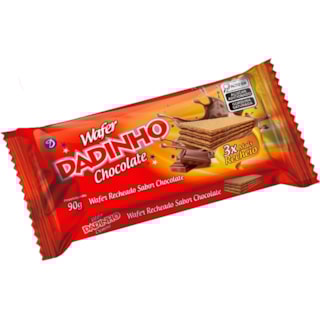 Wafer Dadinho Recheio Sabor Chocolate 90g