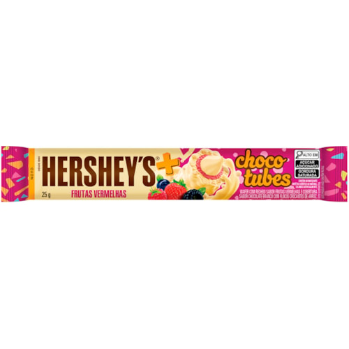 Wafer Hershey's Choco Tubes Frutas Vermelhas 25g