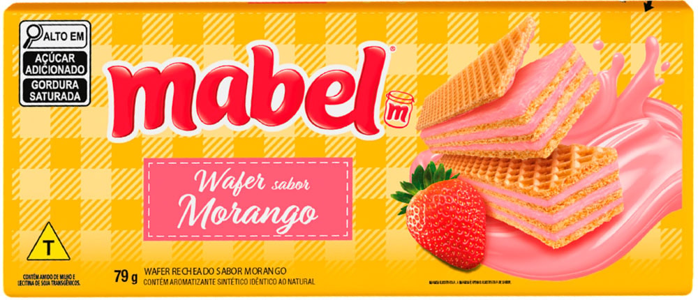 Wafer Mabel Sabor Morango 79g - Destro