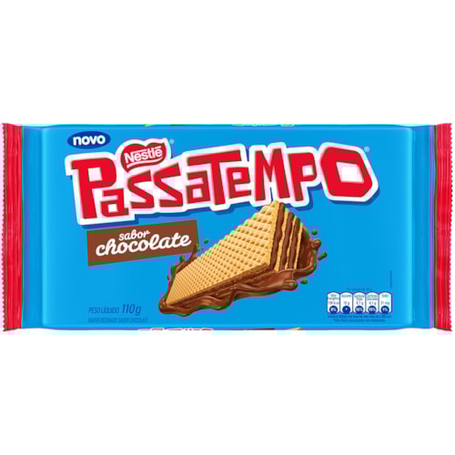 Wafer Passatempo Com Recheio de Chocolate 110g