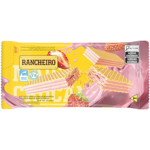 Wafer Rancheiro Sabor Morango 78g