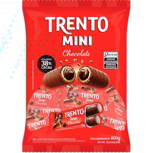 Wafer Trento Mini Ao Leite 800g